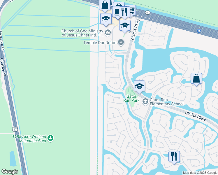 map of restaurants, bars, coffee shops, grocery stores, and more near 1864 Andromeda Lane in Weston
