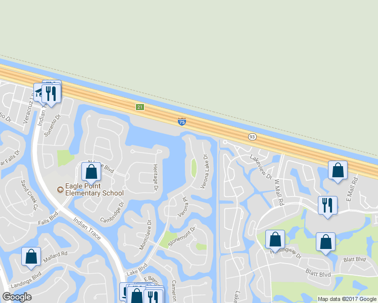 map of restaurants, bars, coffee shops, grocery stores, and more near 793 Lake Boulevard in Weston