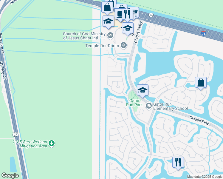 map of restaurants, bars, coffee shops, grocery stores, and more near 1864 Andromeda Lane in Weston