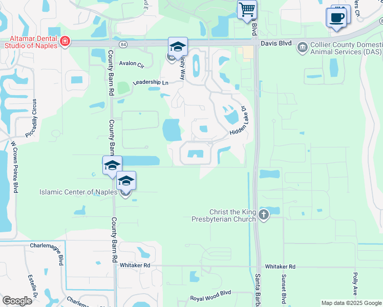 map of restaurants, bars, coffee shops, grocery stores, and more near 2378 Magnolia Avenue in Naples