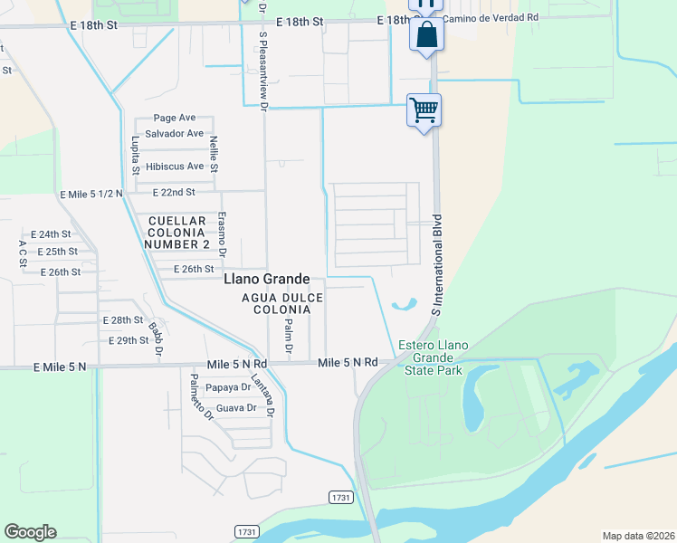map of restaurants, bars, coffee shops, grocery stores, and more near 3020 San Jacinto Drive in Weslaco