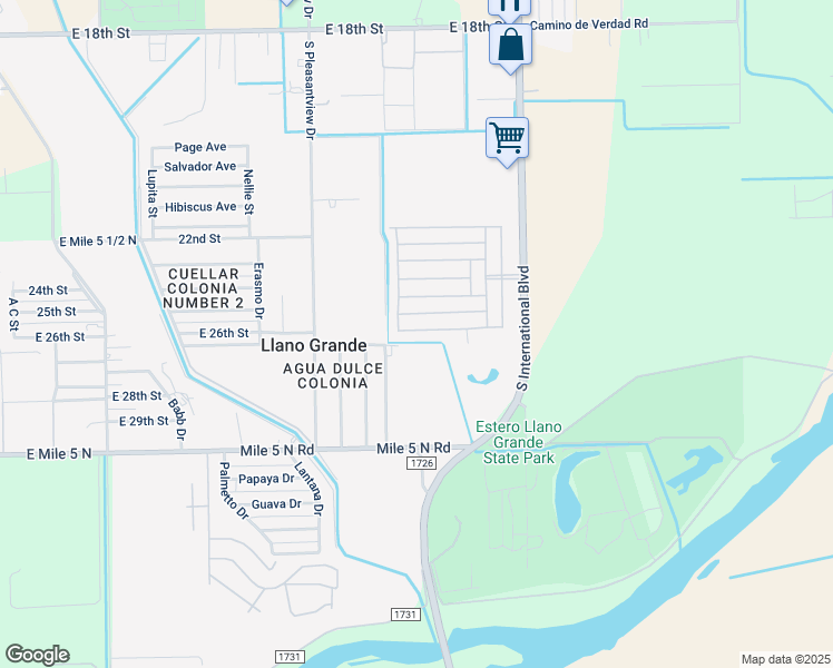 map of restaurants, bars, coffee shops, grocery stores, and more near 3020 San Jacinto Drive in Weslaco