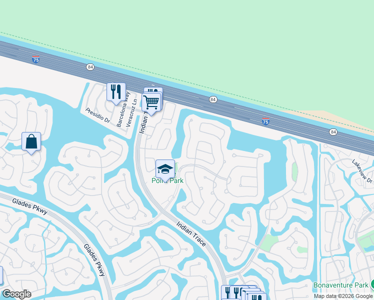 map of restaurants, bars, coffee shops, grocery stores, and more near 720 Stanton Drive in Weston