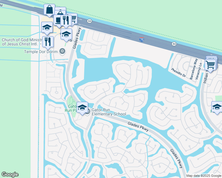 map of restaurants, bars, coffee shops, grocery stores, and more near 987 Crestview Circle in Weston