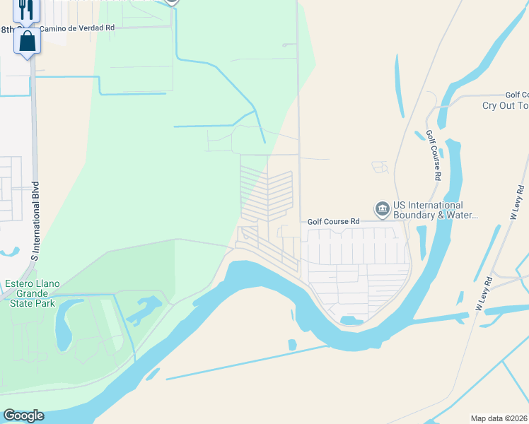 map of restaurants, bars, coffee shops, grocery stores, and more near 2116 Alicante East in Mercedes