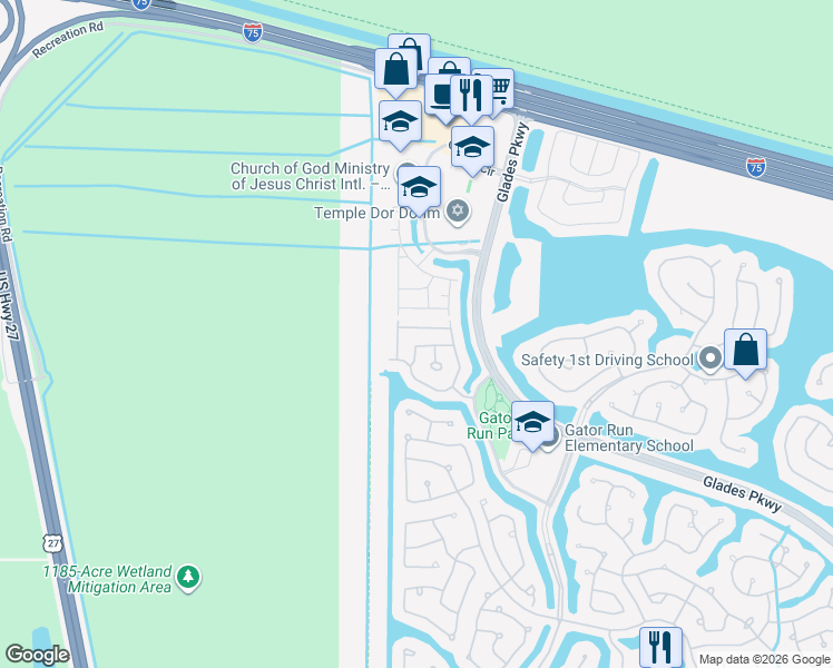 map of restaurants, bars, coffee shops, grocery stores, and more near 1935 Pisces Terrace in Weston