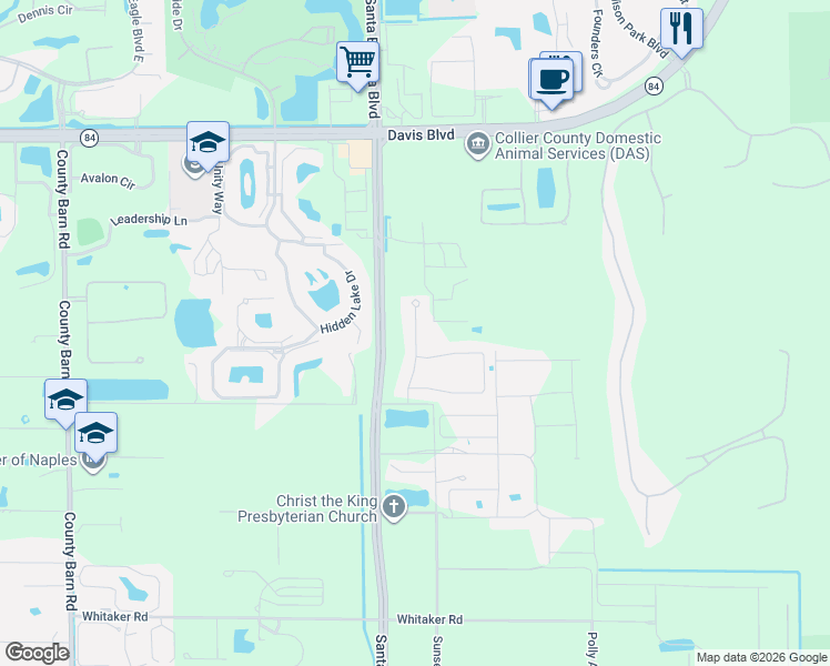 map of restaurants, bars, coffee shops, grocery stores, and more near 2561 Seychelles Drive in Naples