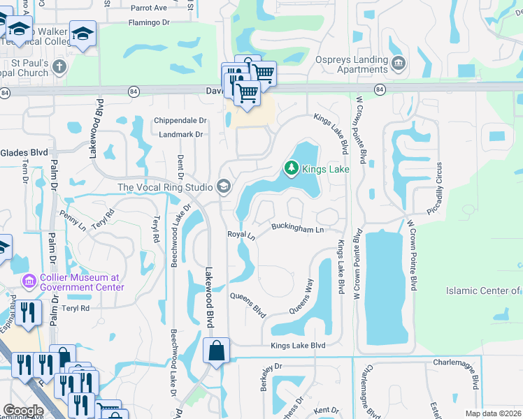 map of restaurants, bars, coffee shops, grocery stores, and more near 2143 Tama Circle in Naples
