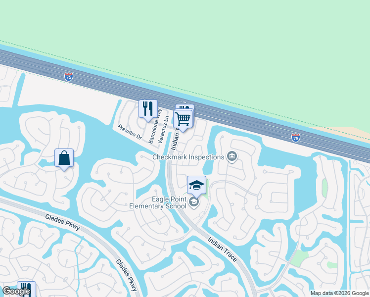 map of restaurants, bars, coffee shops, grocery stores, and more near 866 San Remo Drive in Weston