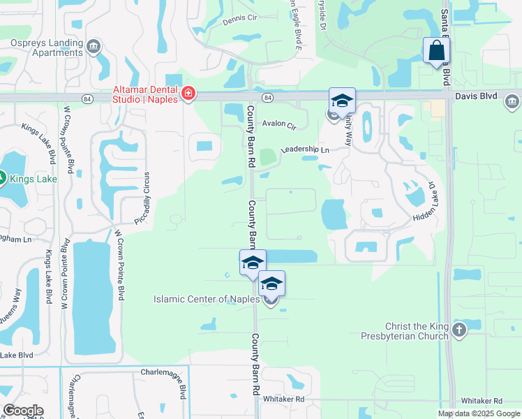 map of restaurants, bars, coffee shops, grocery stores, and more near 2313 Ariane Drive in Naples
