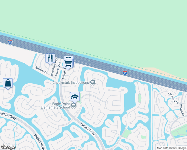 map of restaurants, bars, coffee shops, grocery stores, and more near 923 Stanton Drive in Weston