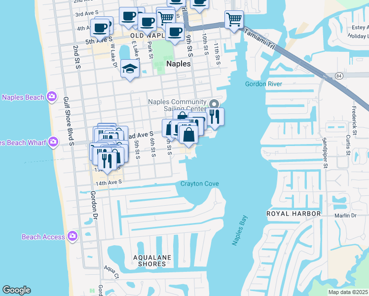 map of restaurants, bars, coffee shops, grocery stores, and more near in Naples