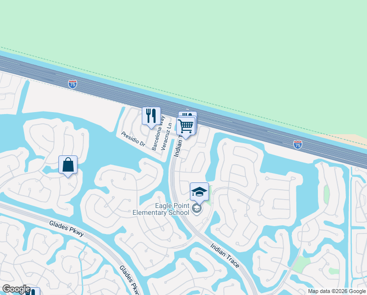 map of restaurants, bars, coffee shops, grocery stores, and more near 1012 Sevilla Circle in Weston