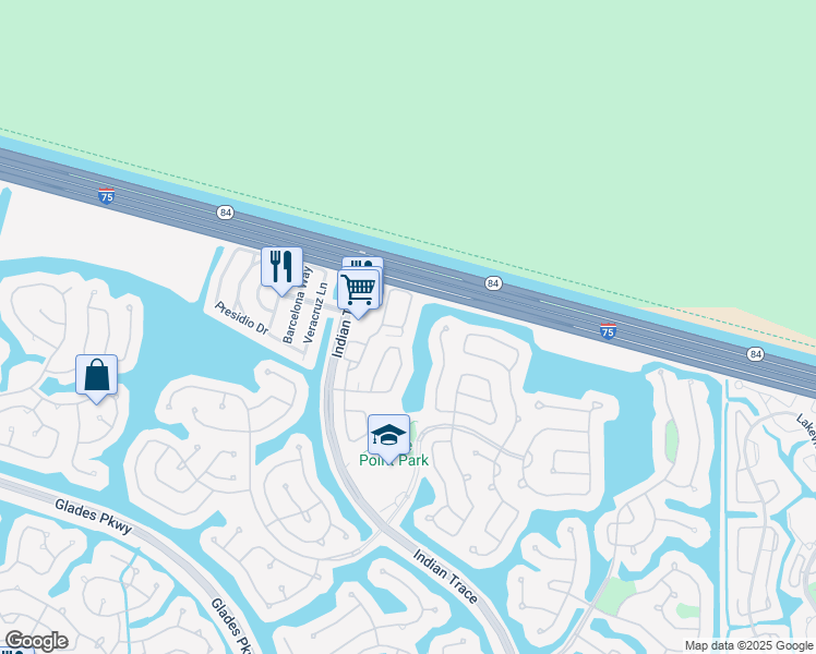 map of restaurants, bars, coffee shops, grocery stores, and more near 1471 Sorrento Drive in Weston