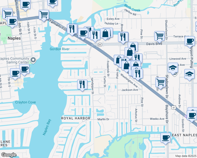 map of restaurants, bars, coffee shops, grocery stores, and more near 1790 Smugglers Cove in Naples