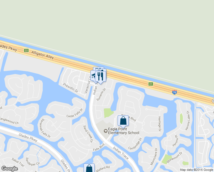 map of restaurants, bars, coffee shops, grocery stores, and more near 981 Sorrento Drive in Weston