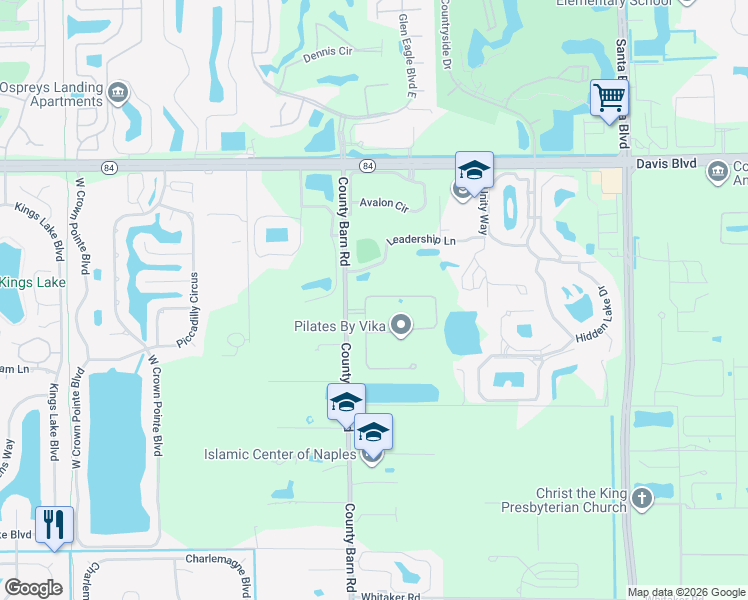 map of restaurants, bars, coffee shops, grocery stores, and more near 2122 Marquesa Circle in Naples