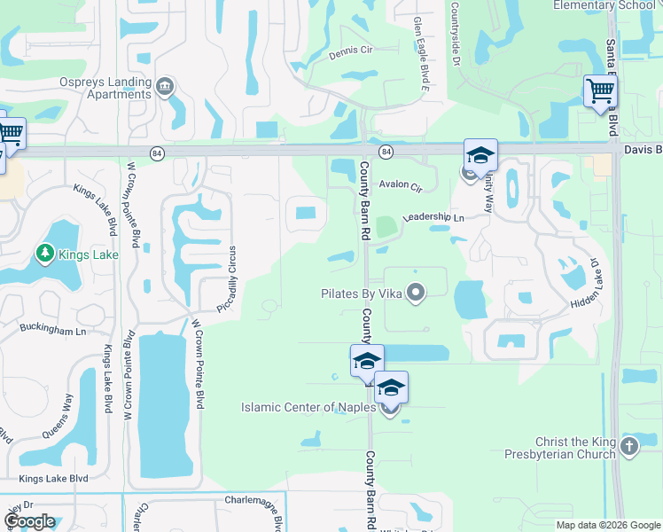 map of restaurants, bars, coffee shops, grocery stores, and more near 1885 Florida Club Drive in Naples