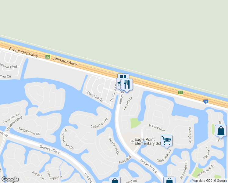 map of restaurants, bars, coffee shops, grocery stores, and more near 1549 Barcelona Way in Weston