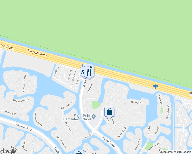 map of restaurants, bars, coffee shops, grocery stores, and more near 1170 Sorrento Drive in Weston