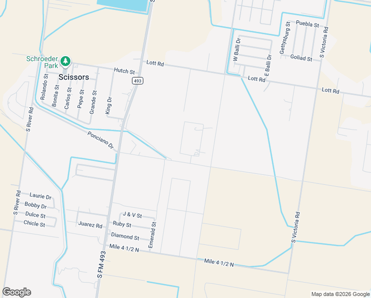 map of restaurants, bars, coffee shops, grocery stores, and more near 2709 Xalapa Street in Donna