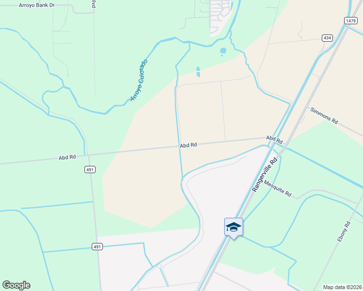 map of restaurants, bars, coffee shops, grocery stores, and more near 18100 Thieme Road in Harlingen