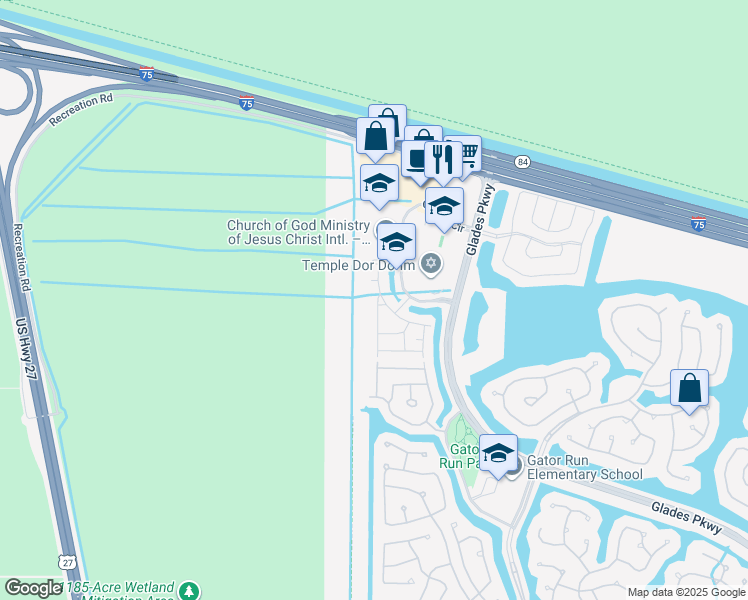 map of restaurants, bars, coffee shops, grocery stores, and more near 2426 San Mateo Boulevard in Weston