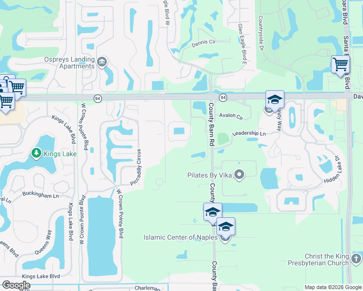 map of restaurants, bars, coffee shops, grocery stores, and more near 1835 Florida Club Circle in Naples