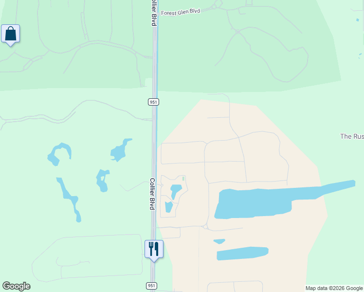 map of restaurants, bars, coffee shops, grocery stores, and more near 9356 Collier Boulevard in Naples