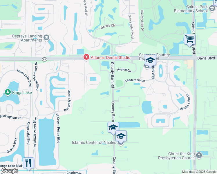 map of restaurants, bars, coffee shops, grocery stores, and more near 1865 Florida Club Drive in Naples