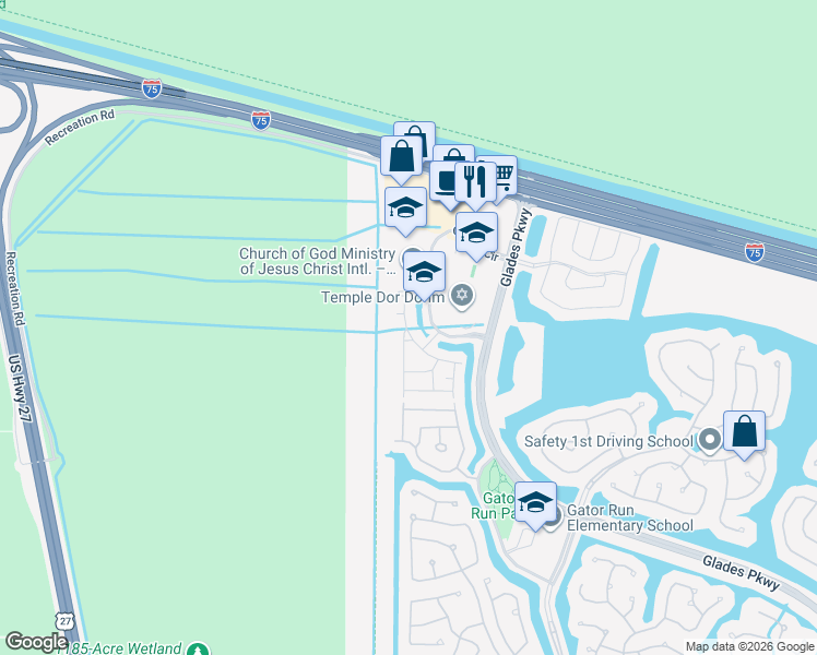 map of restaurants, bars, coffee shops, grocery stores, and more near 2426 San Mateo Boulevard in Weston