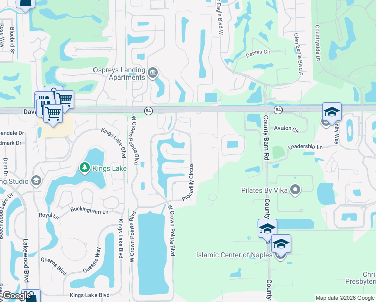 map of restaurants, bars, coffee shops, grocery stores, and more near 1944 Piccadilly Circus in Naples