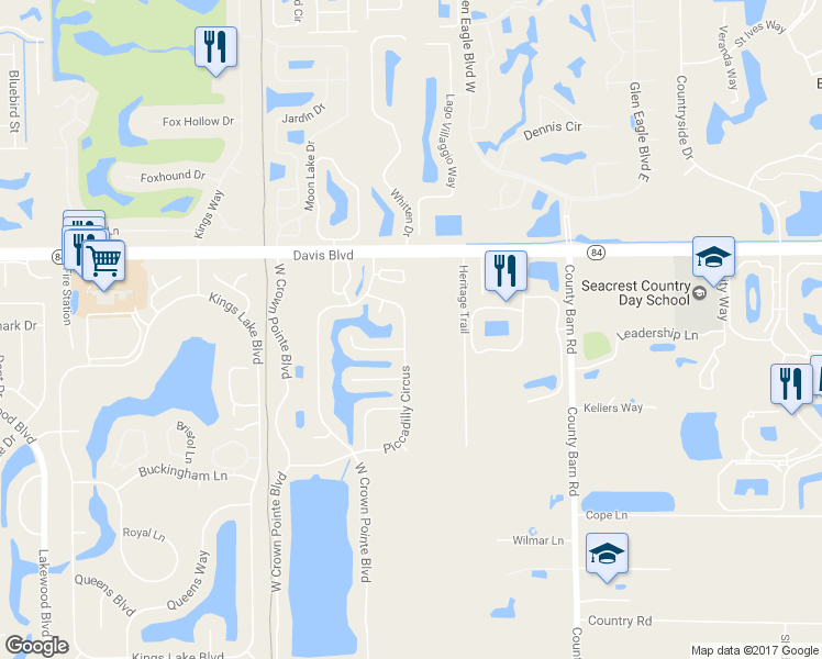 map of restaurants, bars, coffee shops, grocery stores, and more near 1944 Piccadilly Circus in Naples