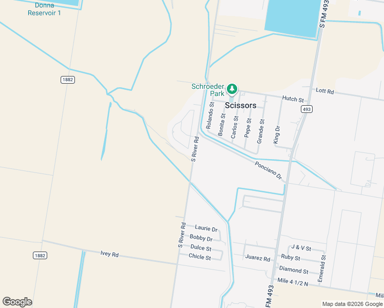 map of restaurants, bars, coffee shops, grocery stores, and more near 2809 Carnation Circle in Donna