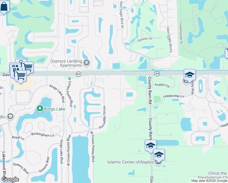 map of restaurants, bars, coffee shops, grocery stores, and more near 1805 Heritage Trail in Naples