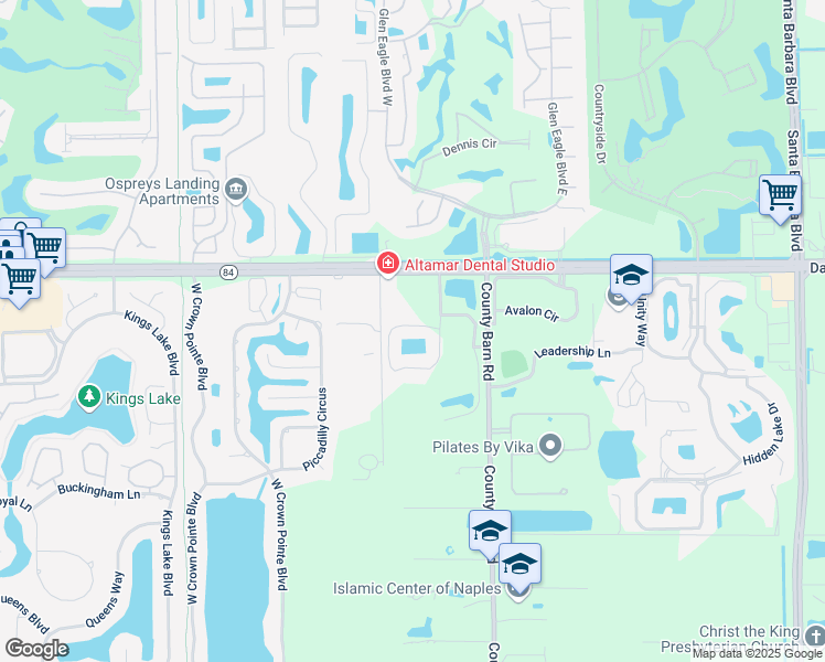 map of restaurants, bars, coffee shops, grocery stores, and more near 1820 Florida Club Circle in Naples