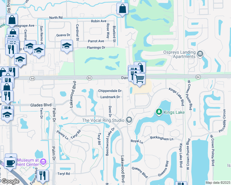 map of restaurants, bars, coffee shops, grocery stores, and more near 4588 Chippendale Drive in Naples
