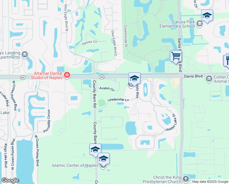 map of restaurants, bars, coffee shops, grocery stores, and more near 6969 Avalon Circle in Naples