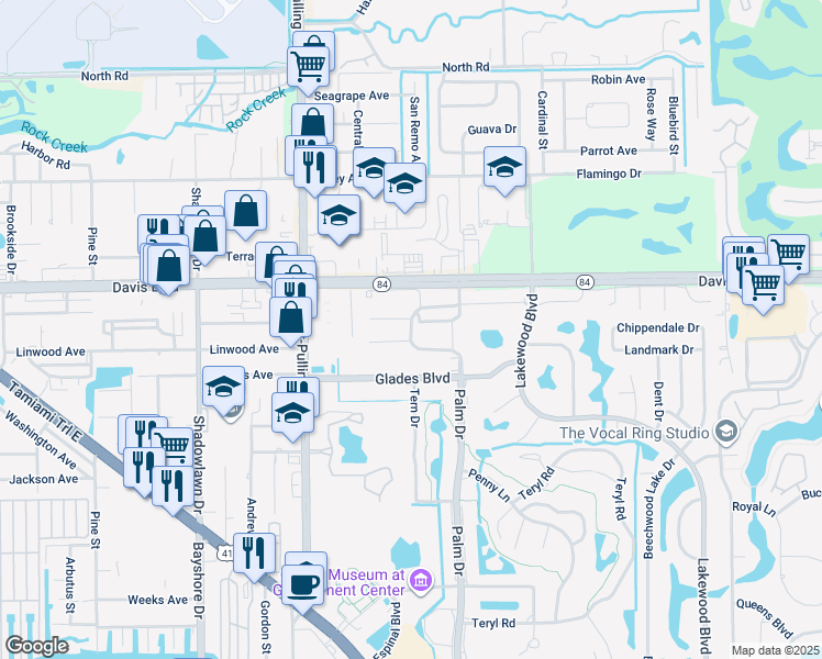 map of restaurants, bars, coffee shops, grocery stores, and more near 3756 Northwinds Drive in Naples