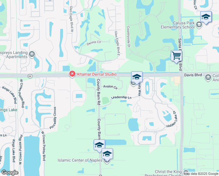 map of restaurants, bars, coffee shops, grocery stores, and more near 6953 Avalon Circle in Naples