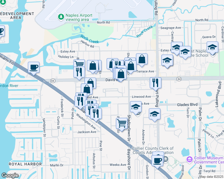 map of restaurants, bars, coffee shops, grocery stores, and more near 2745 Wild Pines Lane in Naples