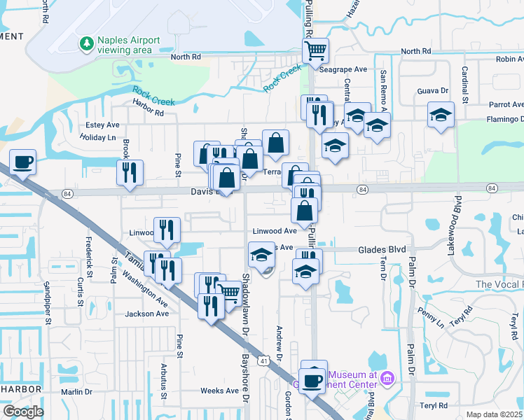 map of restaurants, bars, coffee shops, grocery stores, and more near 3015 Connecticut Avenue in Naples