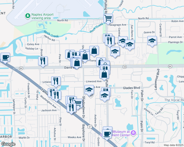 map of restaurants, bars, coffee shops, grocery stores, and more near 3015 Connecticut Avenue in Naples