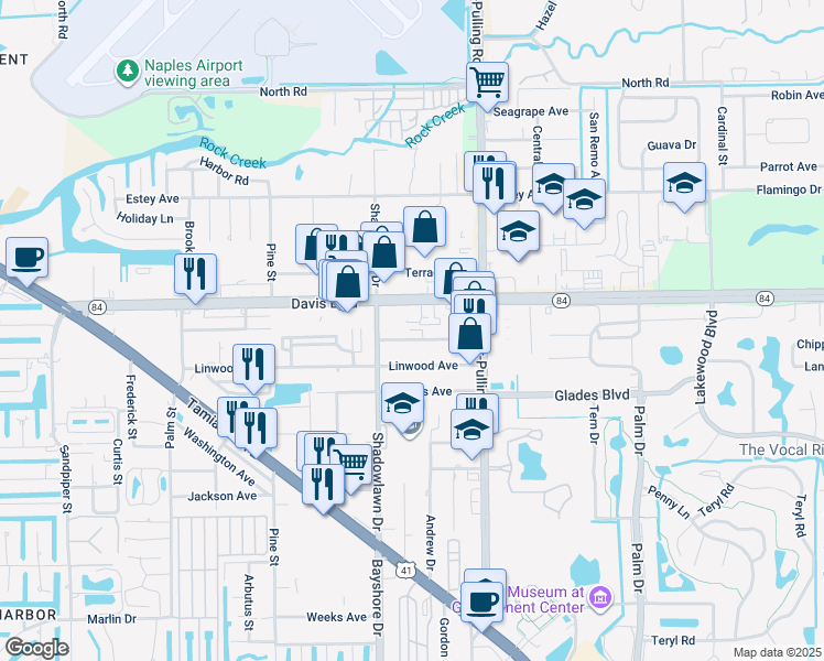 map of restaurants, bars, coffee shops, grocery stores, and more near 3015 Connecticut Avenue in Naples