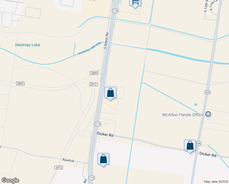 map of restaurants, bars, coffee shops, grocery stores, and more near 7825 South 23rd Street in McAllen