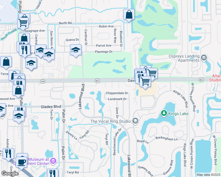 map of restaurants, bars, coffee shops, grocery stores, and more near 4200 Looking Glass Lane in Naples