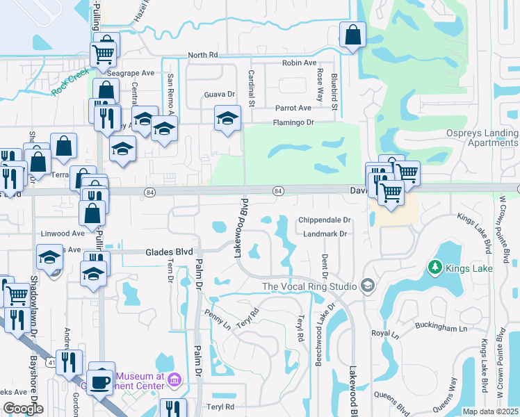 map of restaurants, bars, coffee shops, grocery stores, and more near 4010 Ice Castle Way in Naples
