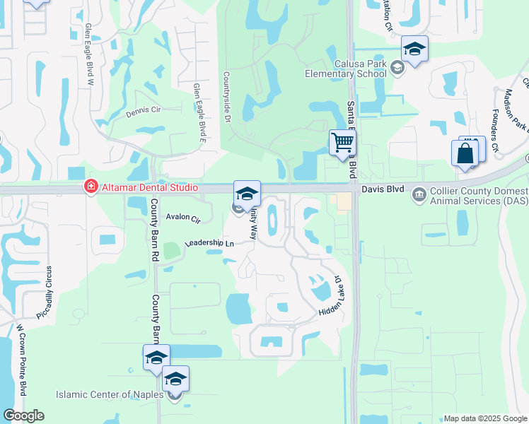 map of restaurants, bars, coffee shops, grocery stores, and more near 1695 Windy Pines Drive in Naples