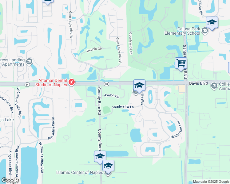 map of restaurants, bars, coffee shops, grocery stores, and more near 6969 Avalon Circle in Naples