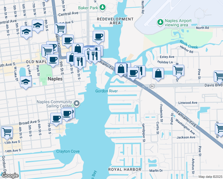 map of restaurants, bars, coffee shops, grocery stores, and more near in Naples